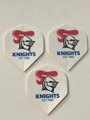 NRL Newcastle Knights White Dart Board Dart Flights