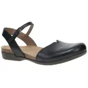 Dansko Rowan Women's Casual Sandals, Black Waxy Burnished, W42