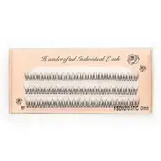 Lashie - Natural Cluster Eyelash Extensions Fish Tail - Black - 1cm