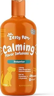 Zesty Paws Calming Flavor Infusions for Dogs - Composure & Relaxation for Everyday Stress & Separation - with Ashwagandha, Melatonin, L-Theanine & L-Tryptophan - 16 fl oz