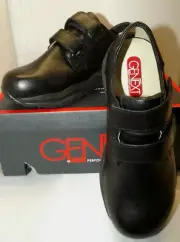 Genext By Pedors Women 9.5 W Black Hook&Loop Slip Resistant Comfort Shoes N.W.B.