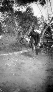 Underbool Victoria 1925 A swagman Australia OLD PHOTO