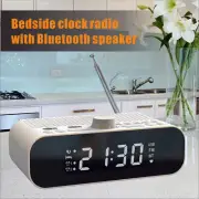 Dual Alarm Clock Radio with Bluetooth Speaker LED Display Bedside FM Clock Radio