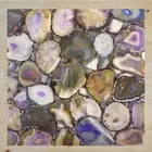 15" Purple Agate Table Top / Square Agate Side Table Living Room Decor Furniture