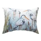 BLUE HERON TRIO TEXTURED INDOOR OUTDOOR OBLONG THROW PILLOW - 18" X 13"
