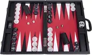 Wycliffe Brothers 21” Professional Backgammon Set – Black Case with Red Field - Masters Edition