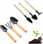 Gardening Tools Sets, Spade Shovel Rake, 6 Pieces Garden Tool Kit Mini Spade