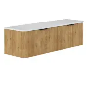 Fienza Minka Curved 1500 Wall-Hung Cabinet Bathroom Vanity Scandi Oak 150US-C