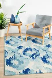 Lesley Whimsical Blue Rug