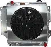 Car Accessories 3Row Aluminum Radiator + Fan Shroud Compatible With 1987-2004 Jeep Wrangler YJ V8 Auto And Manual AT MT