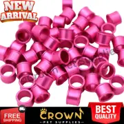 20 PCS Aluminium Closed-loop Leg Bands Parrot Dove Birds Pigeons 8MM Pink