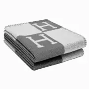 Knitted Artificial Wool Cashmere Warm Throw Sofa Blanket Grey