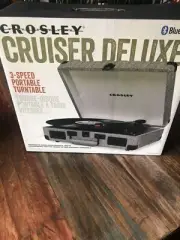 Crosley Cruiser Deluxe Bluetooth Portable 3 Speed Turntable