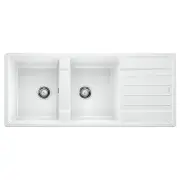 Blanco Legra 8 S Left Double Bowl Sink White LEGRA8SLWK5