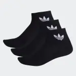 【ADIDAS 愛迪達】襪子 踝襪 運動襪 3雙組 MID ANKLE SCK 黑 FM0643