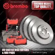 Front + Rear Brembo UV Disc Rotors & NAO Brake Pads for BMW 520d 520i E39 00-03