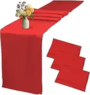 Table Runner, Red Table Runner, 3PCS Satin Table Runner, Table Runner for Party, 12 x 108 Inches Silk Wedding Table Runners for Halloween, Christmas, Birthday, Graduation, Banquets, Party Decorations
