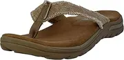 [Skechers] Men's Relaxed Fit Supreme Bosnia Sandal, Tan, 11 Wide