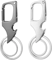 [LUCKINEE] Metal Keychains, Keychain Clip with 2 Key Rings, Auto Car Carabiner Bottle Opener Key Chain for Men and Women
