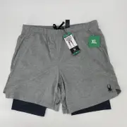 SPYDER Shorts Mens XL Active Stretch Built In Compression Gray NWT