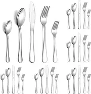 Cutlery Set 30 Pieces Service for 6, Berglander Stainless Steel Flatware Set, Knives Forks Spoons Silverware Set for Home, Restaurant, Dishwasher Safe