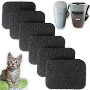 PurifyLogix 6 Pack Charcoal Filters Replacement for Cat Litter Box Activated Charcoal Filters Compatible with Litter Genie Cat Litter Box Hooded Cat Litter Boxes and Pans, Black, OX00206D-PL