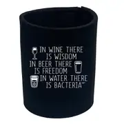 Alcohol In Wine There Is Wisdom - Funny Novelty Stubby Holder