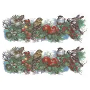 Christmas Wreath Chickadee Goldfinch Wren Mug Wraps Overglaze Ceramic Decals