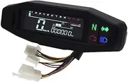 xinjiedianzi Universal Digital Motorcycle Speedometer Oil Gauge Tachometer Meters Instrument Cluster Turn Signal Light Indicator(MT0069-M040)
