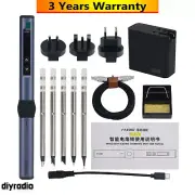 Advanced Version Smart Soldering Iron w/ 6 Iron Tips 65W Power Supply for FNIRSI