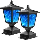 Solar Post Flame Light,Outdoor Deck Fence Post Cap LED Light,Waterproof 4x4 5x5