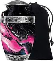 Classic Blush Pink Large Cremation Urns for Adult Men & Women - Human Remains Urn - 10 Inch - Large with Velvet Bag - Funeral Memorial Urns - Decorative Urn for Funeral