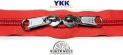 YKK Nylon Coil Zipper Tape # 10 Tangerine 25 yards with 25 Nickle Zipper Sliders