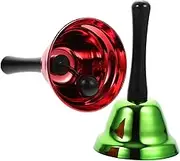 DOITOOL 2Pcs Vintage Hand Bells Metal Desktop Christmas Decorations for Classroom Service and Events Ergonomic Design Sound