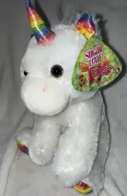 Scholastic Unicorn Plush Stuffed Animal White Pink Rainbow Hair