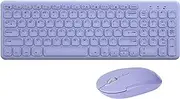 Wireless Keyboard and Mouse Combo,JieruiDeng 2.4Ghz USB Cordless Slim Silent Keyboard and Mouse Kit Home Office Game Use for Computer,Laptop,PC Desktops,Mac (Purple)