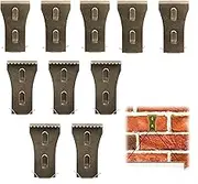 WizeFolk Heavy Duty Brick Hook Clips, 10 PCS Metal Wall Clips for Hanging Outdoors, Steel Hooks Without Drilling, Fits 5.7-6.2 cm High Bricks