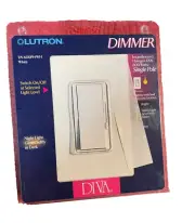 Lutron DIVA Dimmer Switch Night Light White Designer Cover Toggle dv 600ph-wh