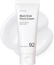 TOSOWOONG Black Snail Mucin 92% Face Cream, 920,768ppm Black Snail Mucin, Propolis, Lightweight Moisturing Cream for Soft, Glowy Skin, Moisturizer Face Cream, Korean Skin Care, 100ml, 3.38 fl.oz.