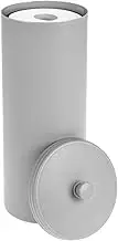 mDesign Plastic Floor Stand Toilet Paper Organizer with Cover, 3-Roll Space-Saving Tissue Storage for Bathroom, Fits Under Sink, Vanity, Shelf, in Cabinet, Corner - Hyde Collection - Gray