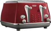 DeLonghi Icona Capitals 4 Slice Toaster Tokyo Red