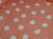 Polka Dots Print Fabric, 1 Yard x 42, Peach Color, Quilting, Sewing