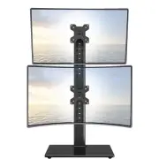Vertical Dual Monitor Stand, Stack Two Computer Screens up to 32 inches Each,