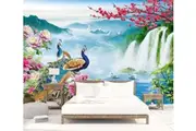 3D Peacock Valley 1622 Wall Murals Self-adhesive Vinyl
