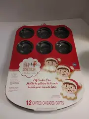 NEW Wilton Elf On The Shelf Baking Cookie Pan & Recipe 12 Spaces 3" Non-Stick E1