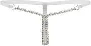 [DRHOM] Women's Pearls Massage Chain G-String Low Rise T Back Panties Thongs Underwear