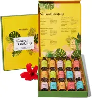 Thoughtfully Cocktails, Natural Cocktail Mixer Gift Set in Mini Glass Bottles...