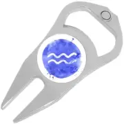 Watercolor Aquarius Golf Ball Marker Divot Repair Tool Bottle Opener