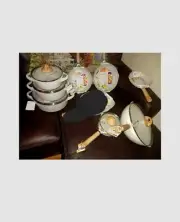MasterClass Premium Cookware 13 piece Set skillets Casseroles specked beige