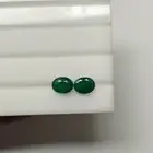 Natural Emerald Oval Cut Pair 3.55 Cts-Zambia Emerald 7x9 mm- Dark green emerald